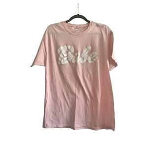 Lt. Pink Jerzees Dri-Power Crew Neck "Babe" Oversized Short-Sleeve Tee Size L